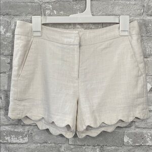 Alice Collection Elegant Cream High Waist Scalloped Shorts